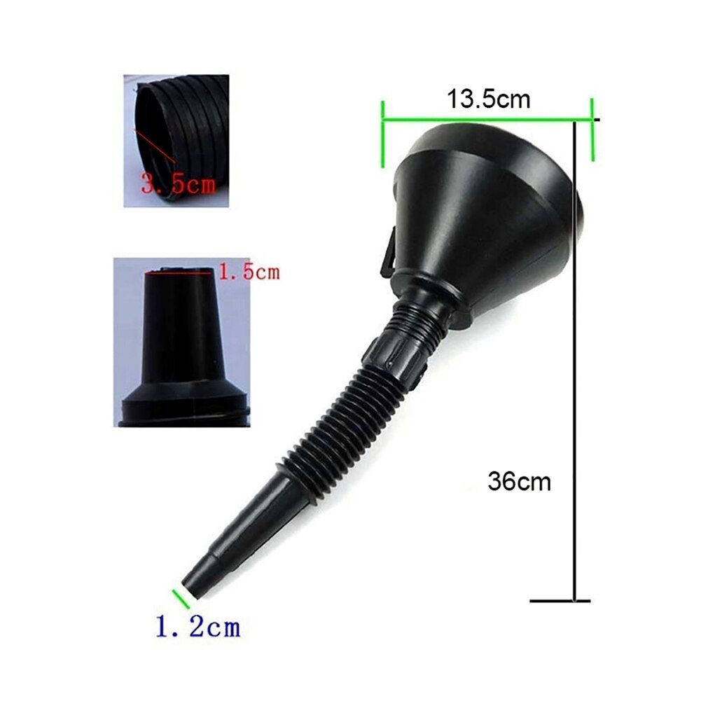 Outil en plastique noir Flexible 1 pièce | Bec verseur pour moto, huile de voiture, carburant essence outil d'entretien