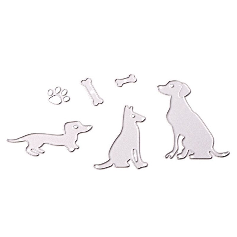 1 setti lovey dogs metallinleikkausmuotit stensiilit tee se itse koiran jalanjälki luu albumi askartelu kohokuviointi leikkausleikkaus meistit paperinleikkausmallit