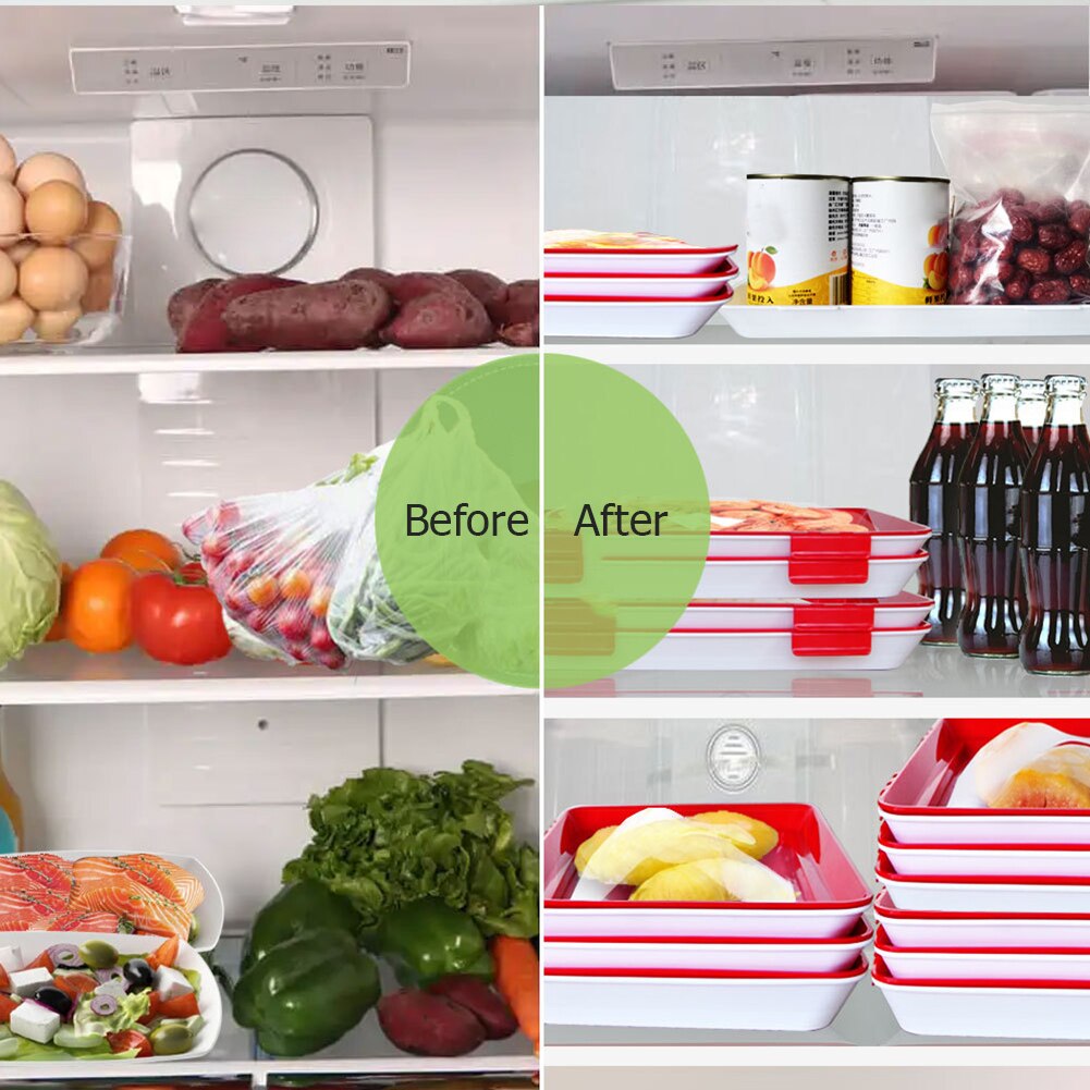 Food Preservation Tray Kitchen Refrigerator Fresh Food Keeping Spacer Storage Container Kitchen Cooking Gadgets Accessories