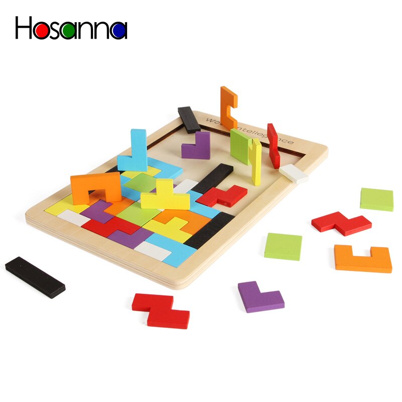 Tetris Holzpuzzle Für Kinder – 40 Bunte Bausteine Als Montessori Lernspielzeug Ab 3 Jahren