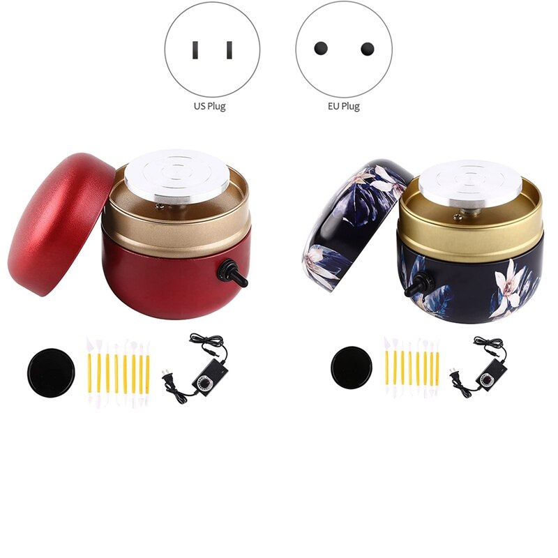 Mini Ceramic Wheel Adjustable Speed Ceramic Wheel With Anti-Skid Pad For Children Beginners And Ceramic Art