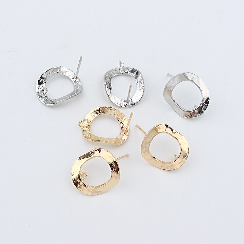 10pcs Irregular Hollow Circle Earring Making Accessories Gold Earrings Base Findings Diy Esrdrop Jewelry Accessories