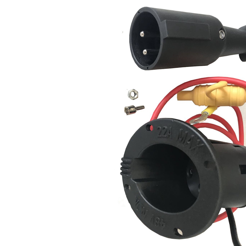 48V Charger Cord Plug &amp; Charger Receptacle for Club Car DS Precedent Golf Carts 2000 Up, 101828901, 101802101, 103375501