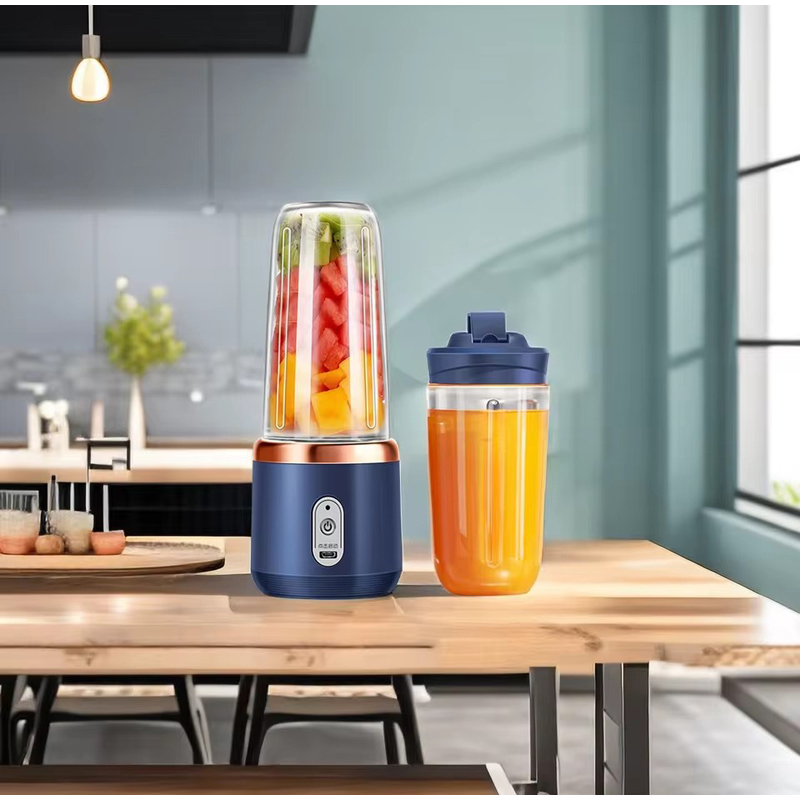 Draagbare 6-messen elektrische sapcentrifuge Roestvrijstalen mes Cup Juicer Fruit USB Automatische smoothieblender Zomerkeukengereedschap