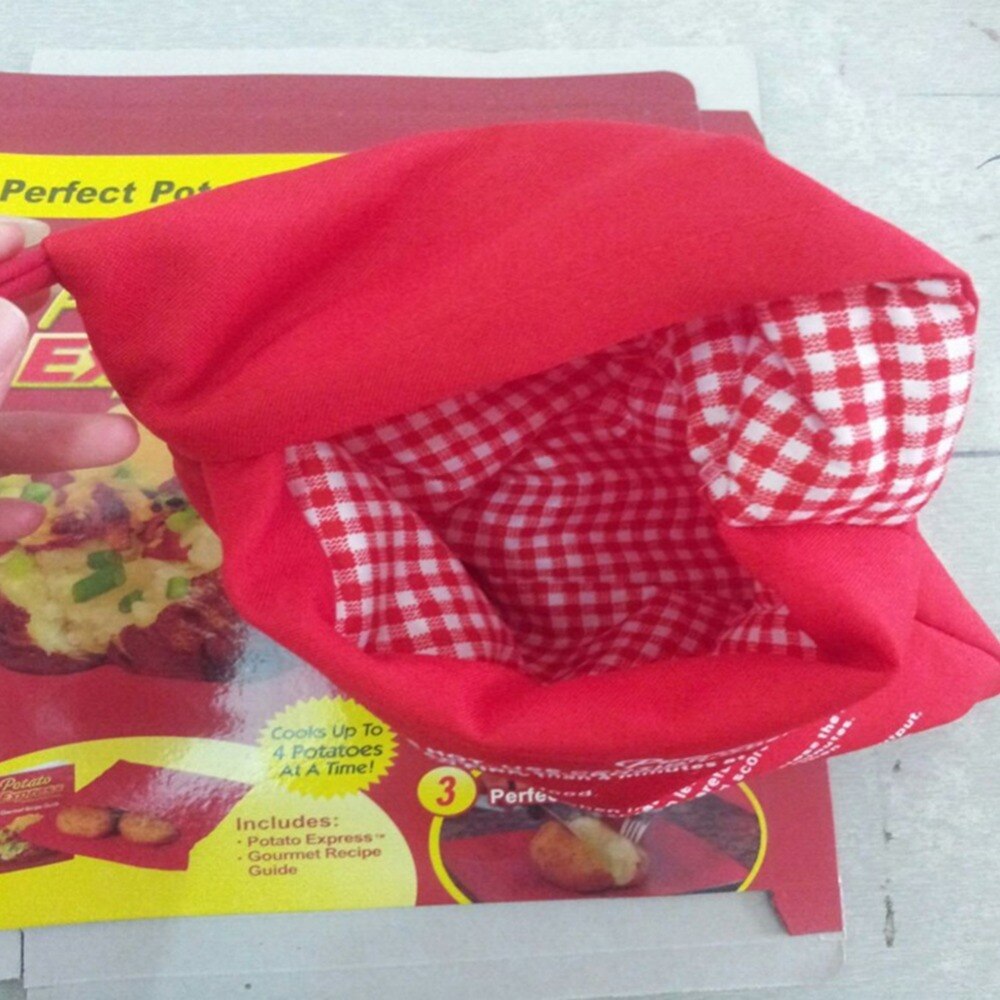 Rood Wasbare Fornuis Tas Wasbaar Gebraden Zak Magnetron Koken Aardappel Quick Fast Gebakken Aardappelen Pocket Om Te Koken Keuken Gadget