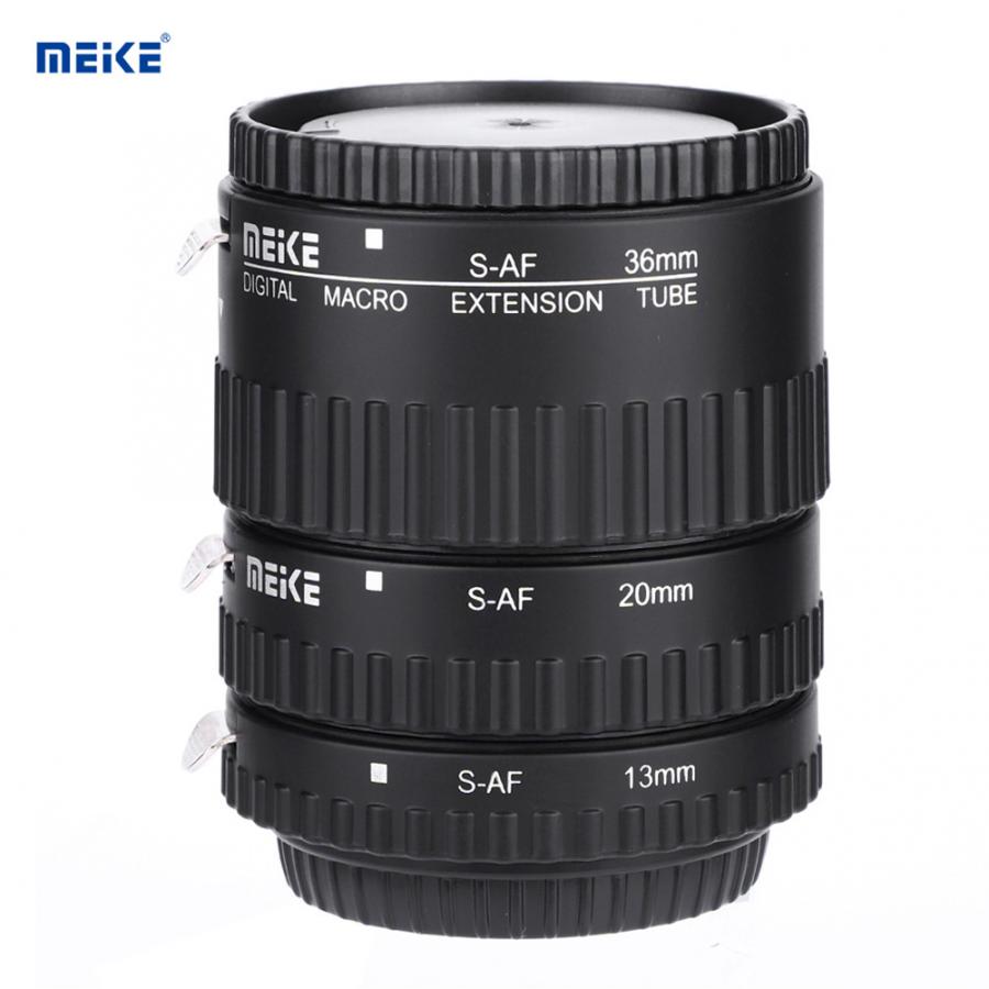 Supporto per obiettivo Meike messa a fuoco automatica tubo di prolunga Macro 12mm + 20mm + 36mm per Sony Alpha DSLR camera SLR accessori len