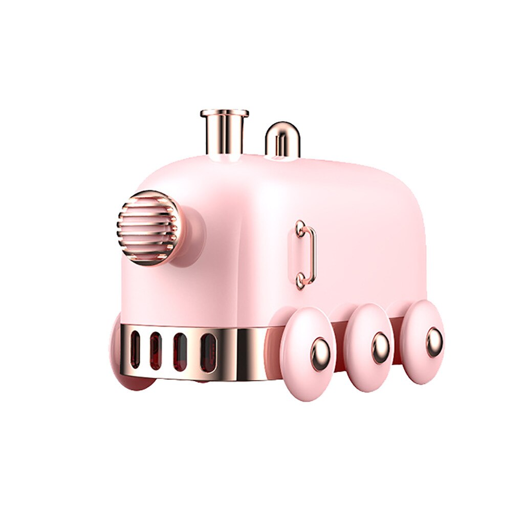 Ultrasone Luchtbevochtiger Retro Mini Trein Usb Aroma Air Diffuser Essentiële Olie Mist Maker Fogger Met Kleur Led Licht # G40: Roze