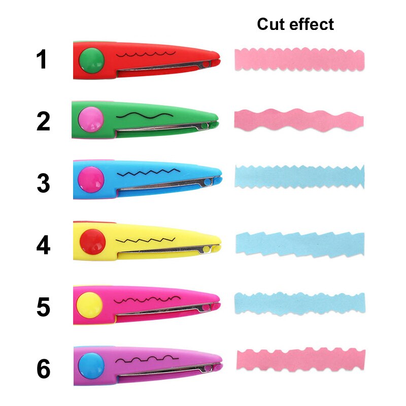 6pcs Paper Cut Wave Edge Craft Scissors DIY student cut handicraft handmade shear diary craft kid paper scissors