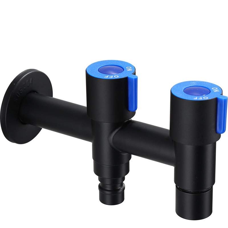 Black Washing Machine Faucet Wall Mounted Bidet Faucet Single Cold Black Outdoor Faucet Bathroom Sink Tap Garden Bibcock Tap