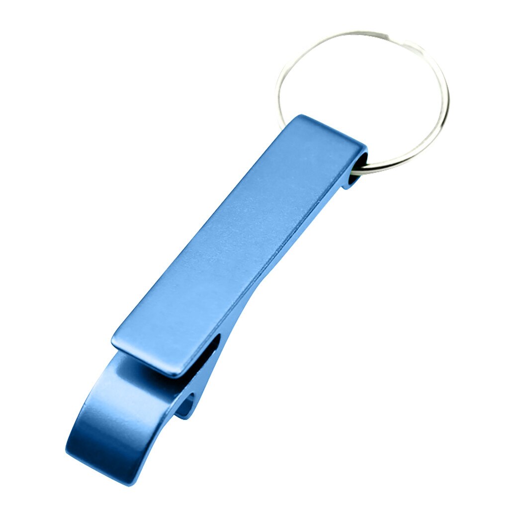 3 IN 1 Mini Key Holder Portable Press Elevator Handle Tool Bottle Opener Protect Key Holder Solid Titanium Alloy Opener: Blue