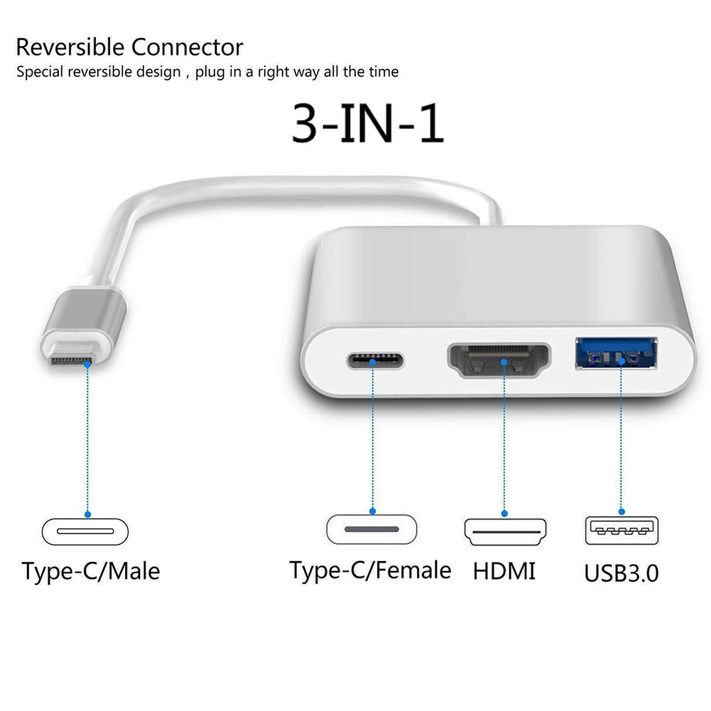 Thunderbolt 3 Adapter Usb Type C Hub Naar Hdmi 4K Ondersteuning Samsung Dex Modus USB-C Dock Met Pd Voor macbook Pro/Air