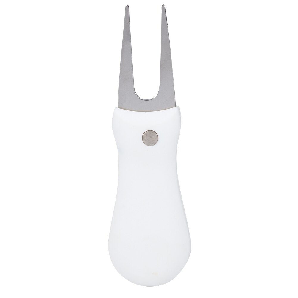 Portable Foldable Golf Green Divot Repair Tool Folding Ball Fork Lawn Repairing Golfer Practicing Accessory: white