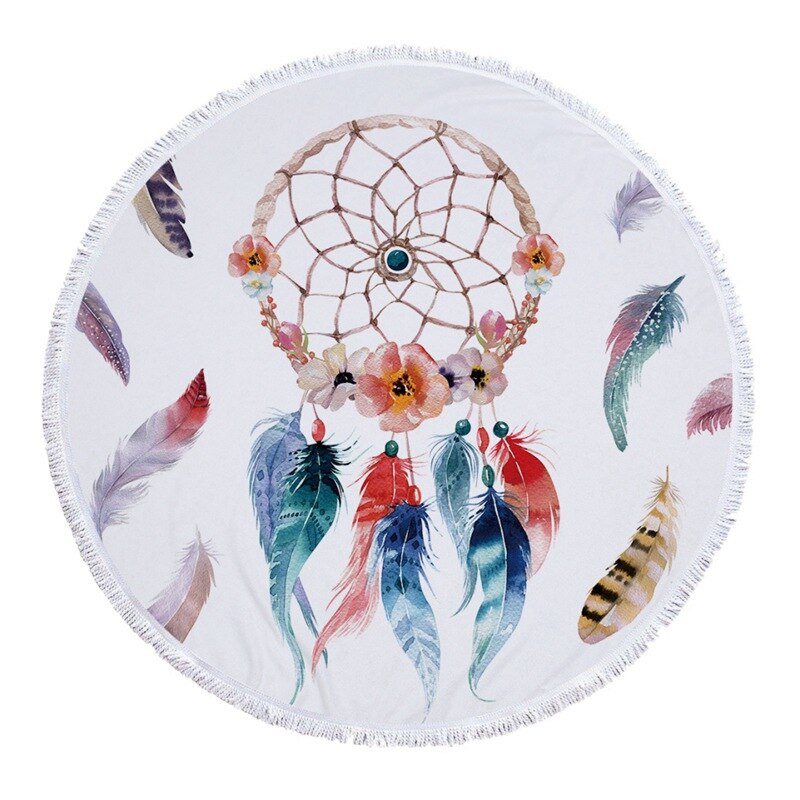 Tassels Beach Towel Beach Mat Dream catcher Printed Beach Blanket Picnic Blanket Bath Towel Bikini Cover-up