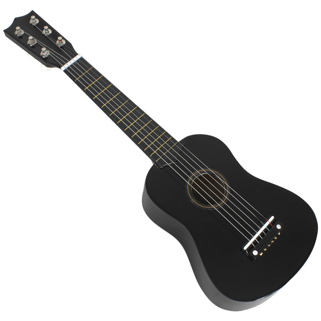 Guitarra acústica de 6 cuerdas, 21 pulgadas, de madera, con sonido brillante