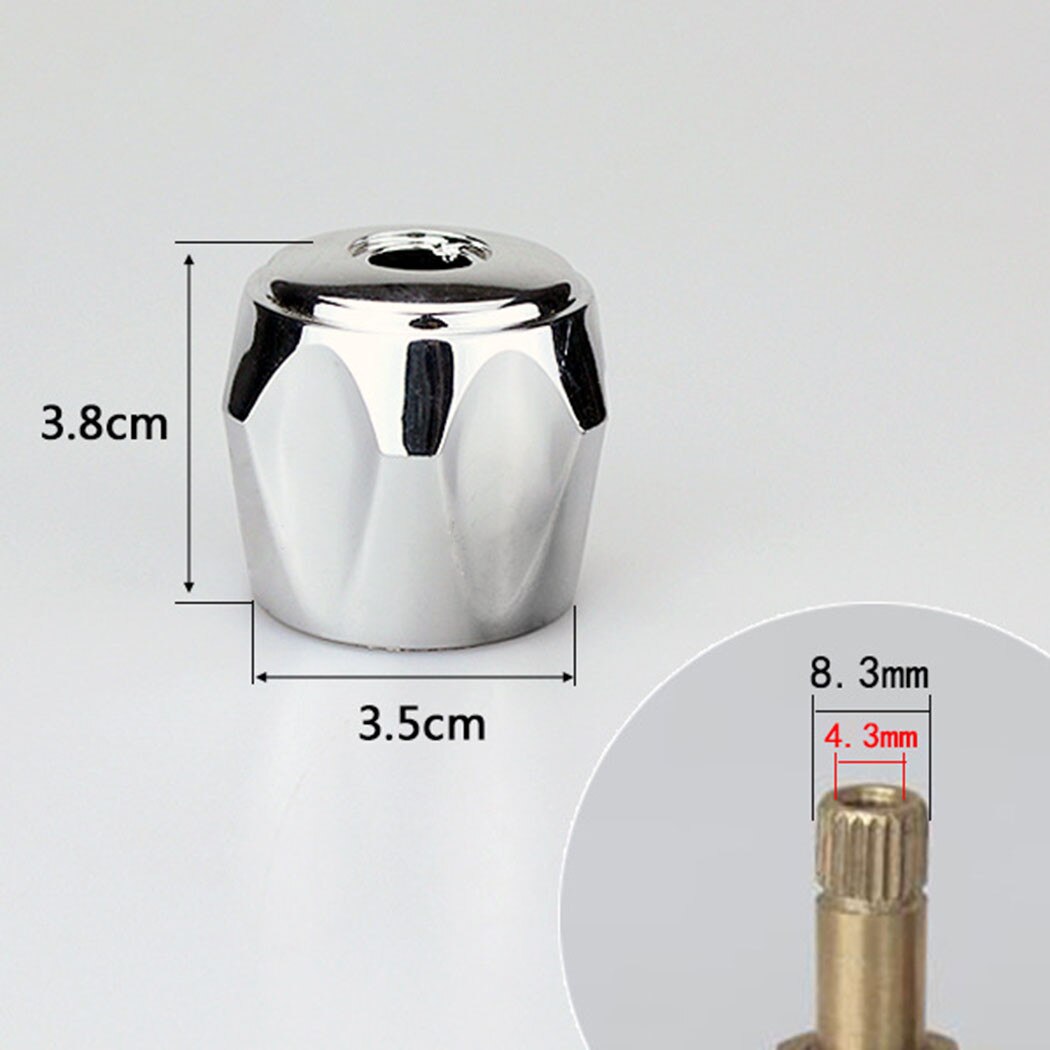 2pcs Faucet Handles Replacement Head Handle Bathroom Kitchen Basin Tap Head Chrome ABS 4.3MM Valves Faucet Replacement Handle