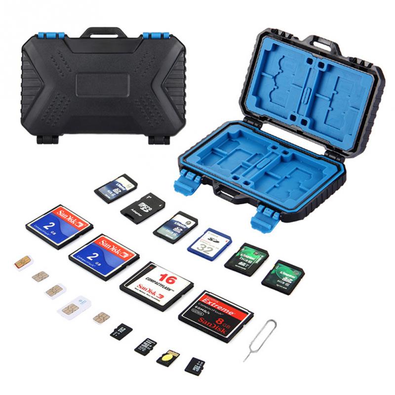 Funda para tarjeta de memoria SD TF CF para cámara, Caja impermeable, soporte de almacenamiento, máximo 27 tarjetas para 4CF + 8SD + 9TF + 1 PIN de tarjeta + 1SIM + 2Micro-SIM + 2Nano-SIM