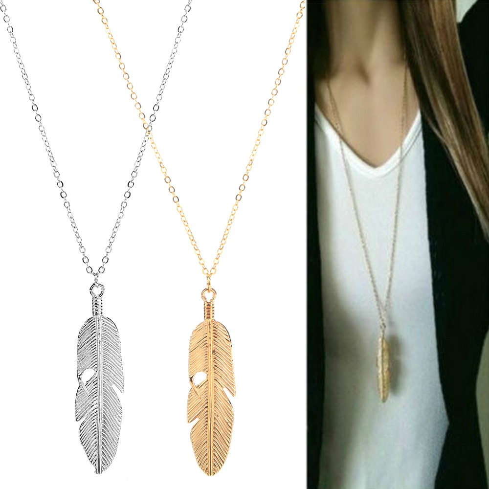 Mode Veer Kettingen Voor Vrouwen Lange Trui Keten Sieraden Leaf Hangers Chocker Ketting Bijoux