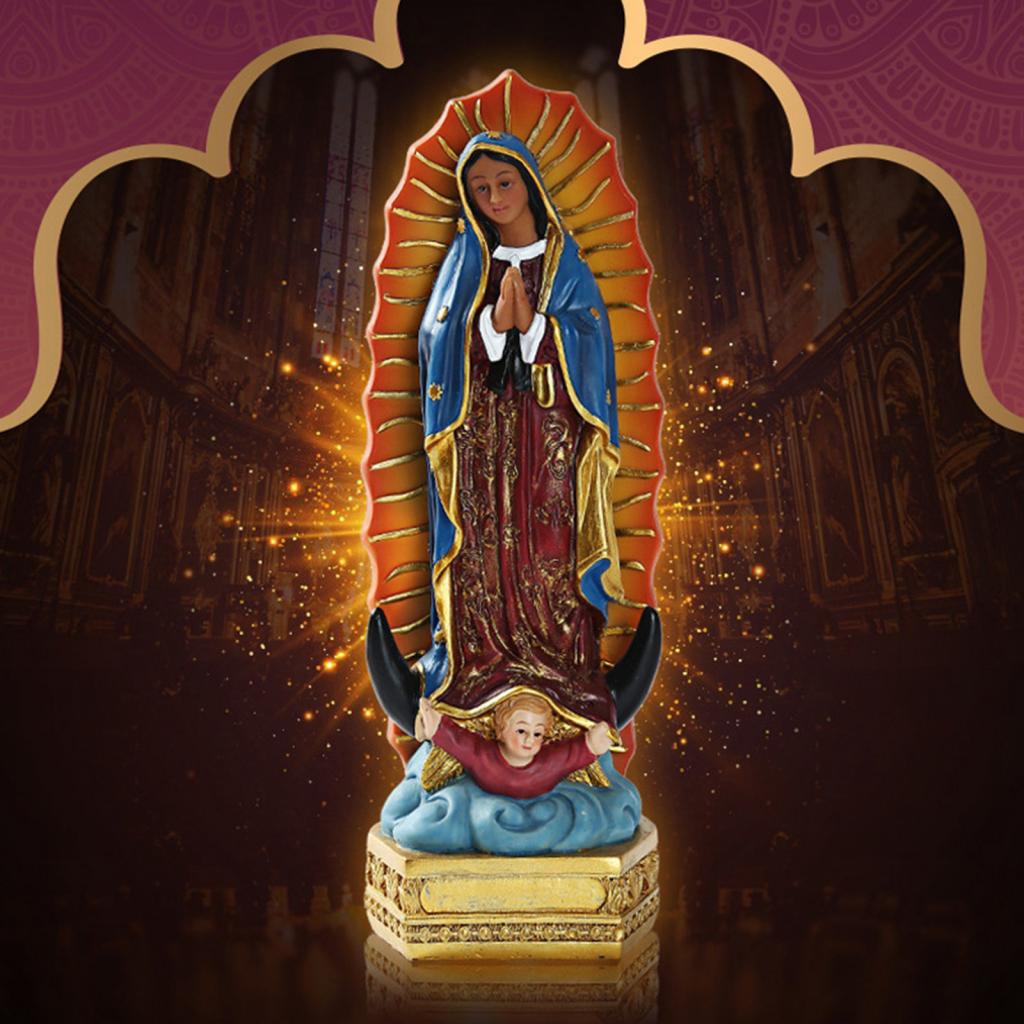 Vår lady of guadalupe jungfru mary staty vacker utsökt vår nådens fru jungfru mary katolsk religiös staty
