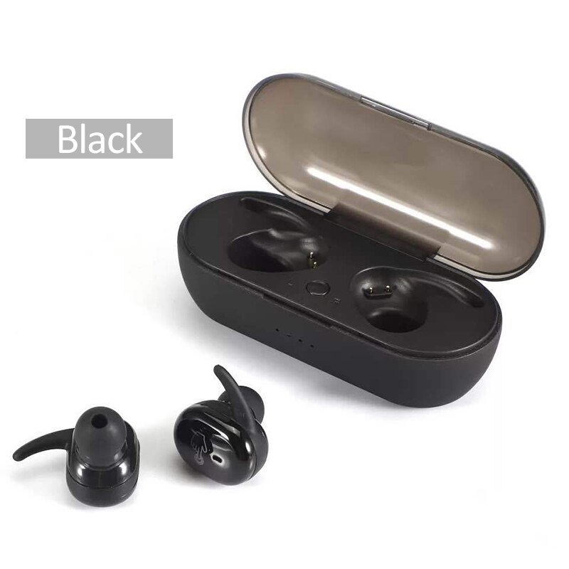 Tws Bluetooth 5.0 Touch Sport Waterdichte Oortelefoon Ruisonderdrukking Binaural Draadloze Bluetooth Headset Met Opladen Bin: black