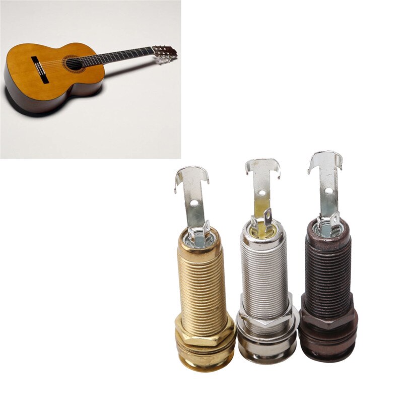 Guitarra caso Endpin Jack Doble Vía enchufes Salida de clavija final Jack de 6,35mm de salida Material de cobre para guitarra eléctrica acústica