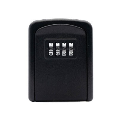 4 Digit Combination Durable Key Storage Box Wall Mounted Safety Key Box Large Storage Capacity Safety Lock Box: black