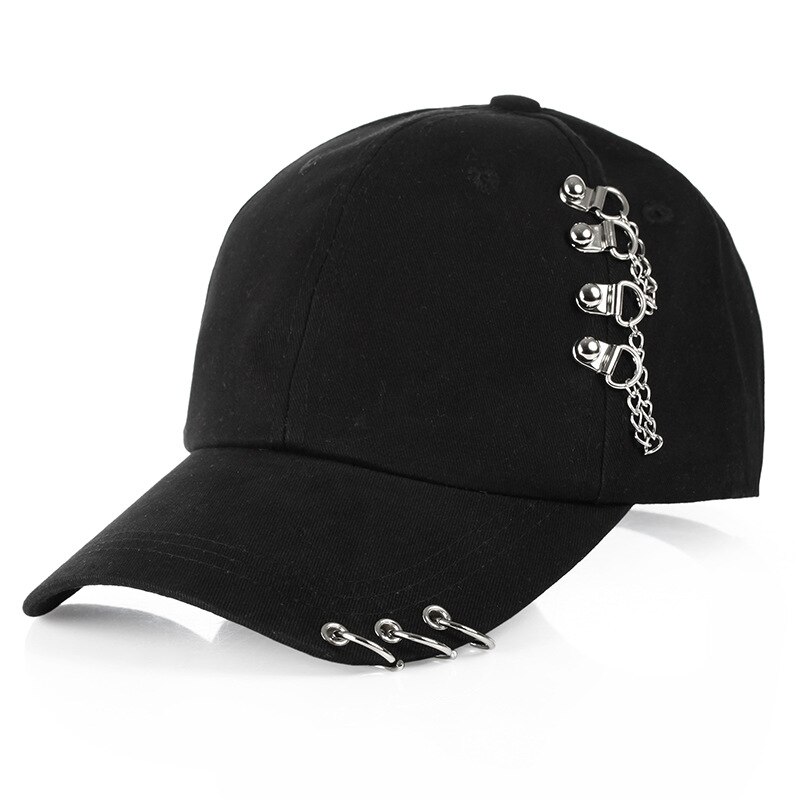 Casquette de baseball unisexe, bagues en fer solide, ajustable et respirante, chapeau pour le sport, chapeau du soleil, tendance décontracté, pour hommes,: Black