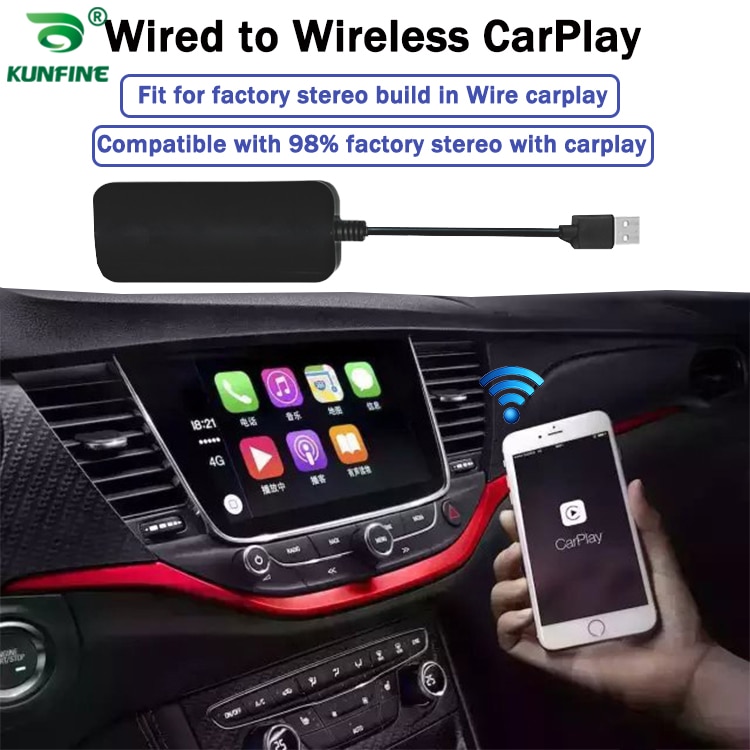 Kunfine Draadloze Draad Apple Carplay Dongle Voor Grandado