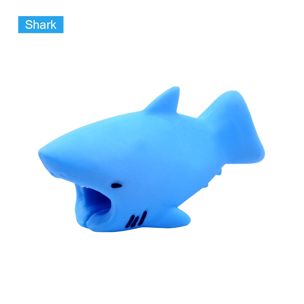 CHIPAL Cute Bites Animal Cable Protector for iPhone USB Charger Cable Organizer Cartoon Wire Winder Bite Chompers Phone Holder: Shark