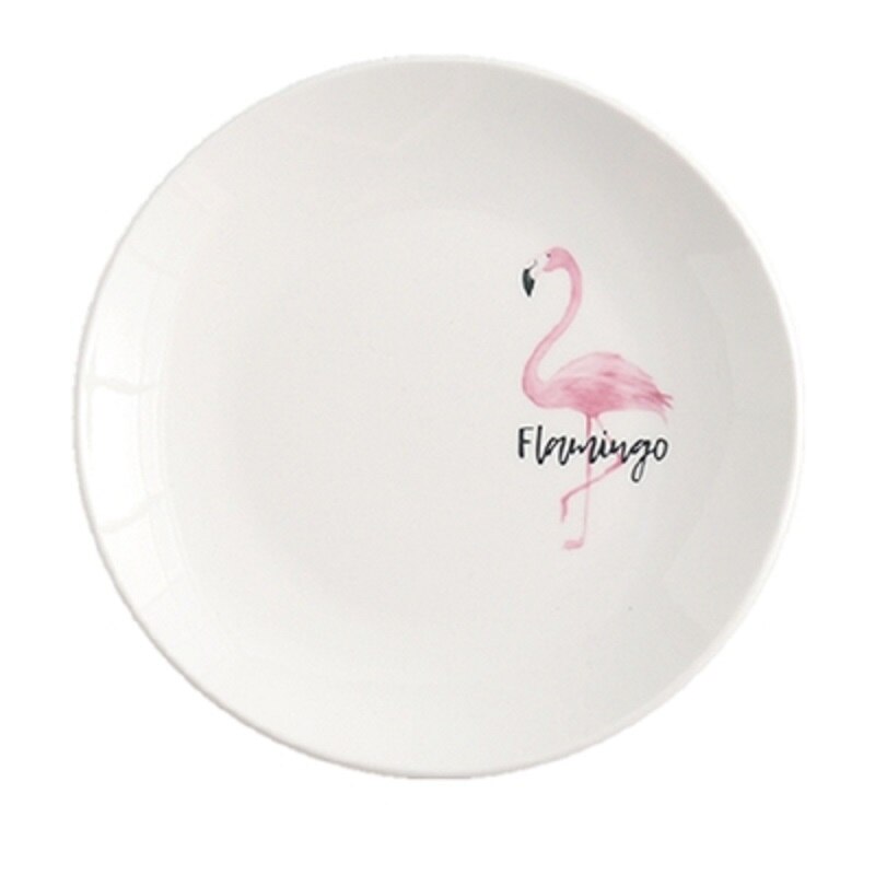 Ceramic Cactus Bread Plates Round Flamingo Western Steak Dish Heat-resistant Salad Dessert Tray Kitchen Serving Platter Dinner