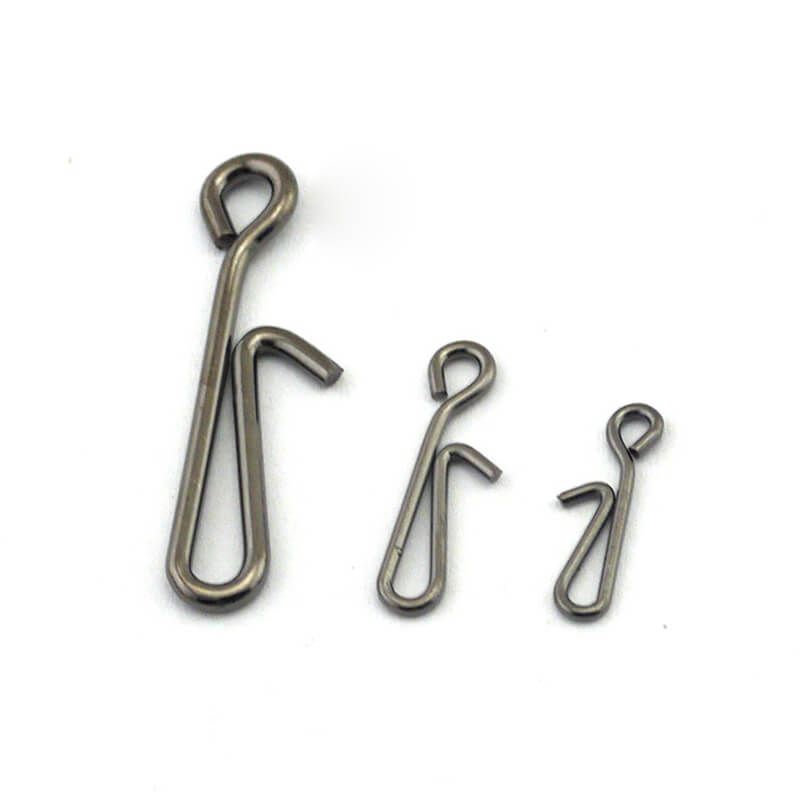 100pcs Fast Fishing Swivel Snap Clips Stainless Steel Hanging Snap Quick Lock Hook Link Clip Rigging Safety Decoy Swivel Size0-6