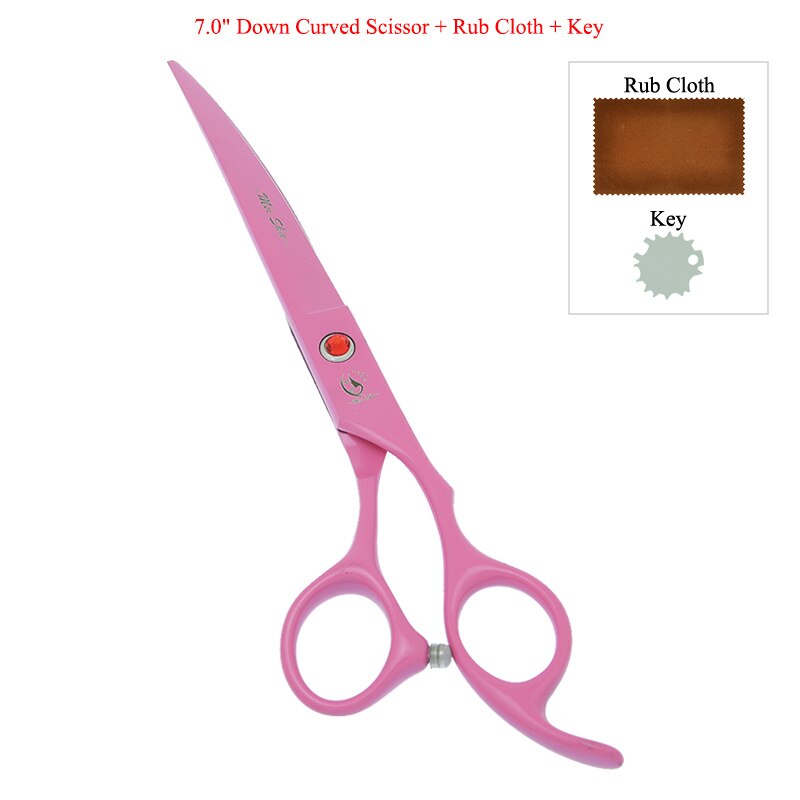 7" Pet Scissors for Dog Grooming Straight Curved Shears Animal 40% Cut Off Thinning Trimmers Dog Accessories B0036A: B0036A-07-70