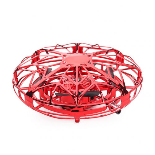 Mini smart infrarød rc helikoptere flyvende drone børn hånd bevægelseskontrol ufo bold induktion fly legetøj kvinder mænd legetøj: Rød