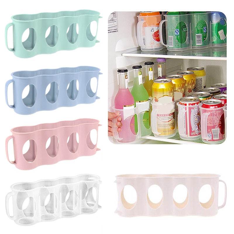 4 Holes Durable Beer Soda Coke Beverage Can Storage Box Refrigerator Beverage Bottle Holder Refrigeration Kitchen Organizer Food