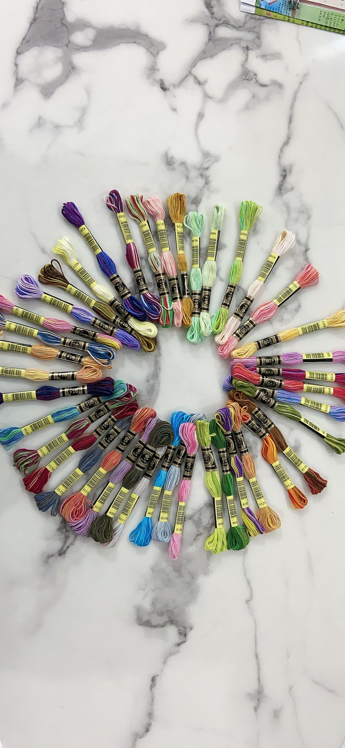 Hilo de bordado de algodón egipcio mercerizado, 41 colores variados, 8 metros por madeja, punto de cruz