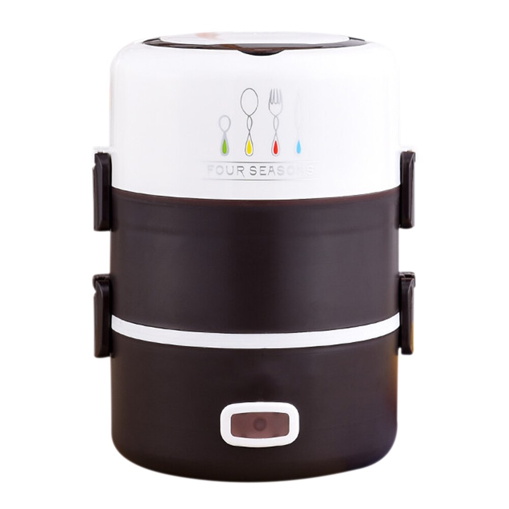 Alloet elvärme matlåda förvaringsbehållare resemat varm värmare termisk för hushållskök hjälper inredning: Tre lager brun