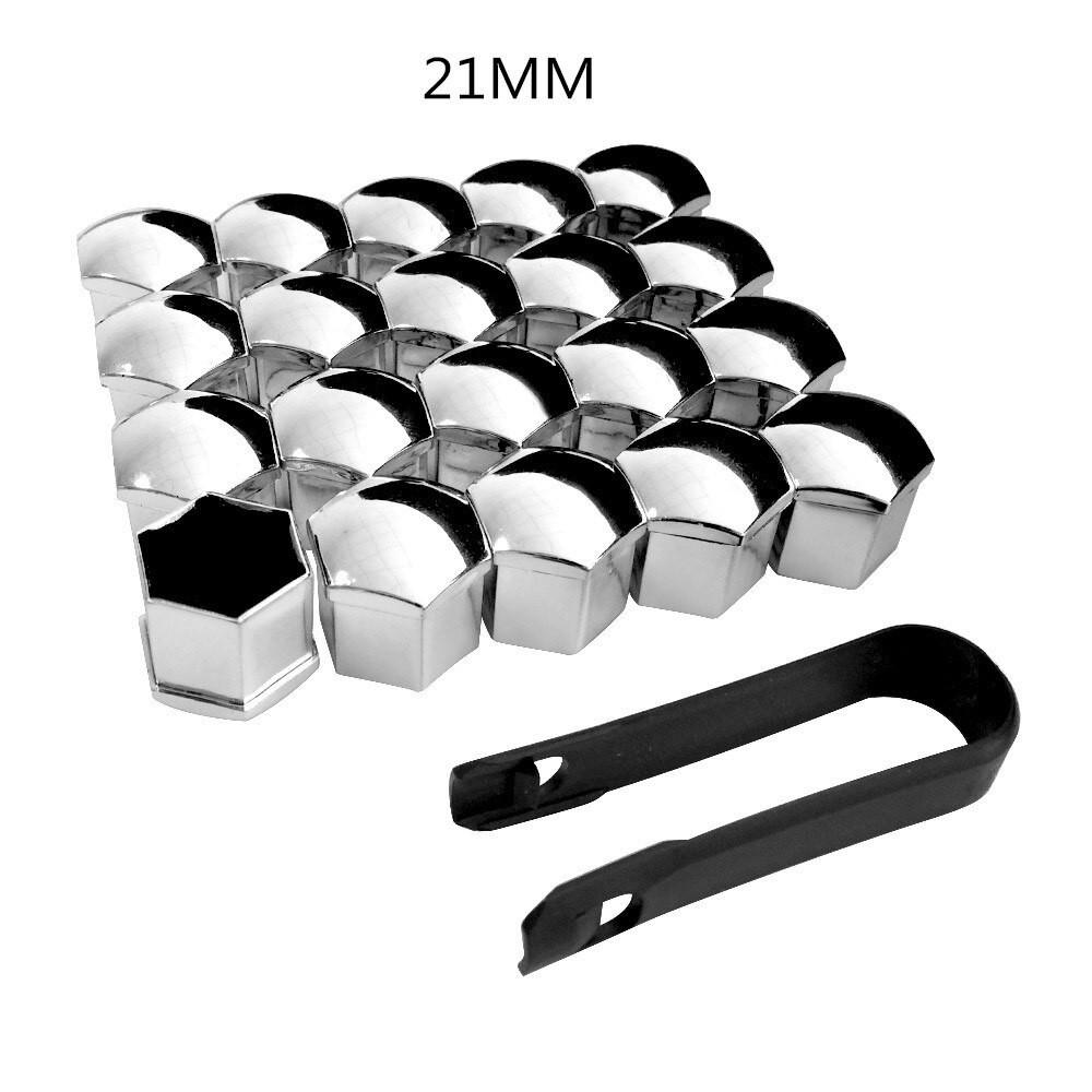 20pcs Car Accessories tire screw decorative cap for Skoda Opel DAF RAM Trucks Paccar Ford Otosan Chrysler: Silver 21mm