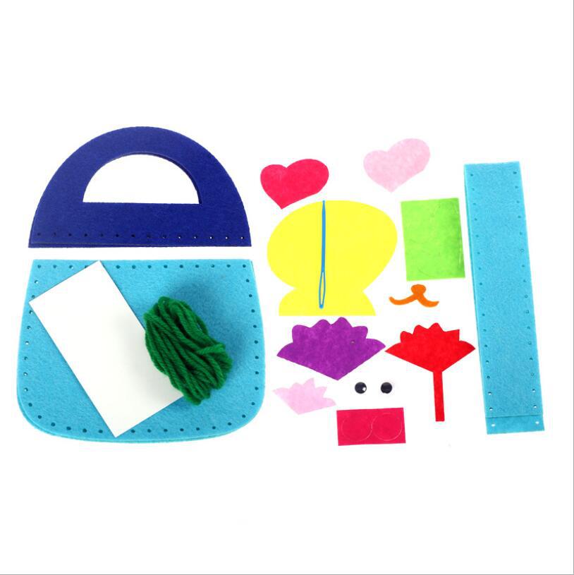 1pc kunst und handwerk für kinder Nicht-woven DIY tasche material handmade paket manuelle DIY kindergarten kinder kunst klasse kinder handwerk