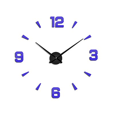 Muhsein veggklokke hjem dekorere vegg klistremerker klokke 3d speil dempet bevegelse vegg klokke stor størrelse diy klokke: Blå