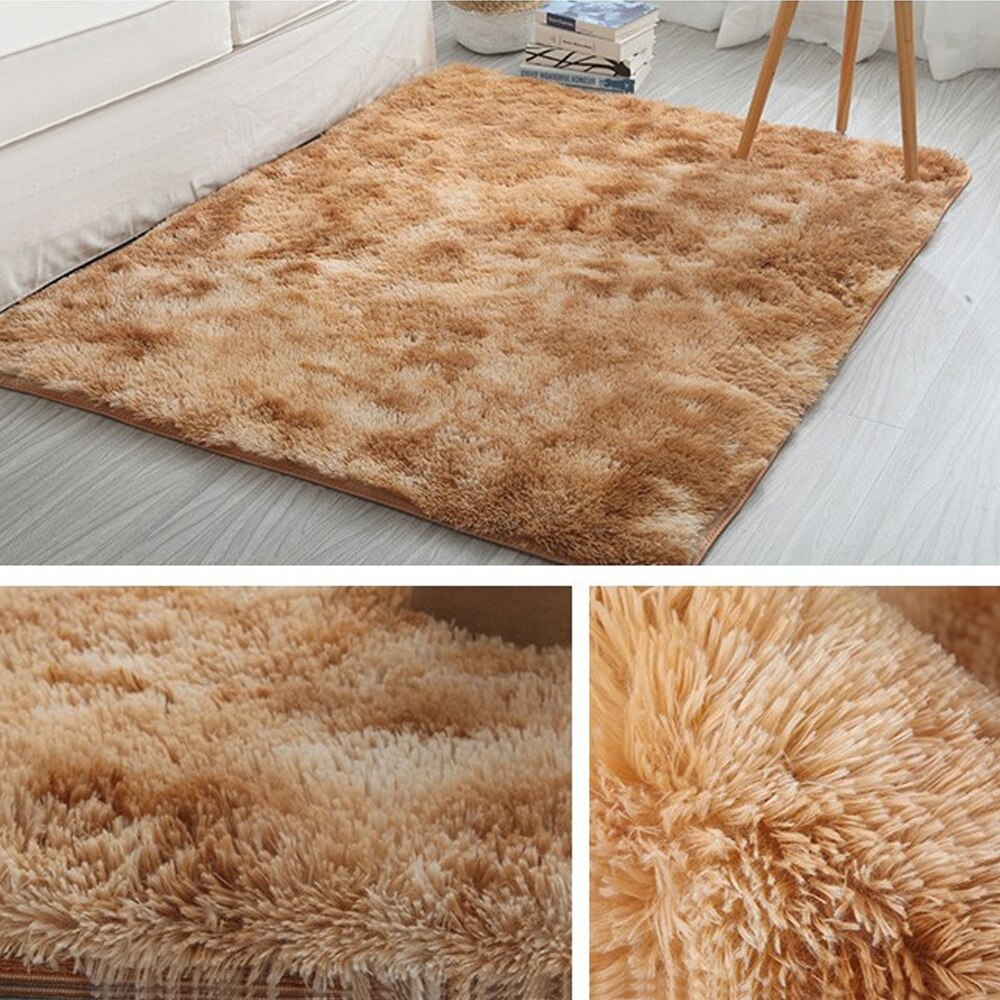 Tapis en peluche enfants lit chambre tapis de sol moelleux fenêtre chevet décor à la maison tapis doux velours tapis dégradé solide tapis: G301910A