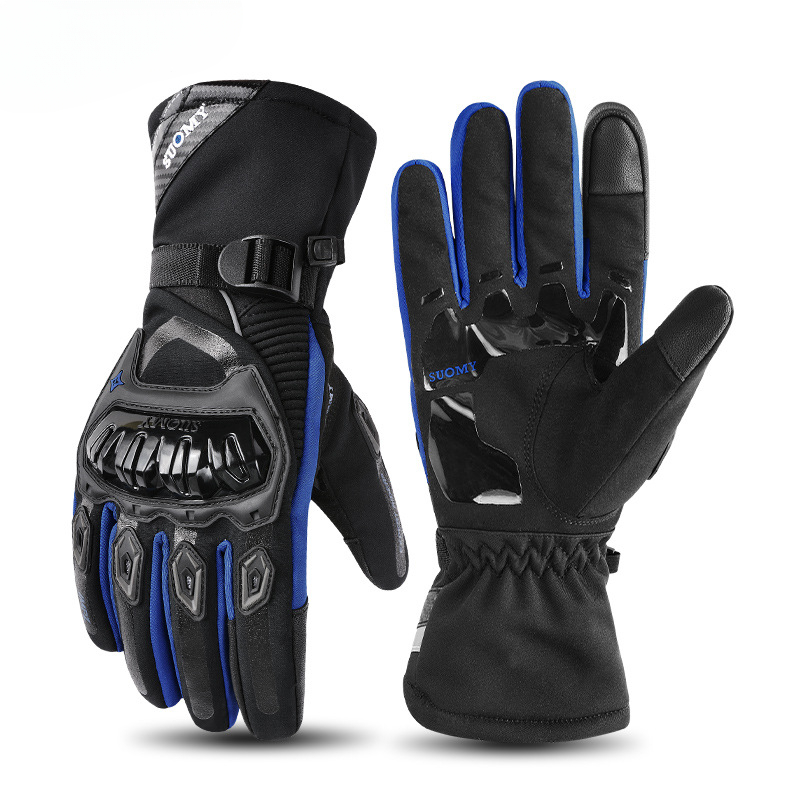 Gants de moto d'hiver imperméables et chauds adaptés à toutes les saisons, pour motos, gants pour hommes et tout-terrain: Black / S