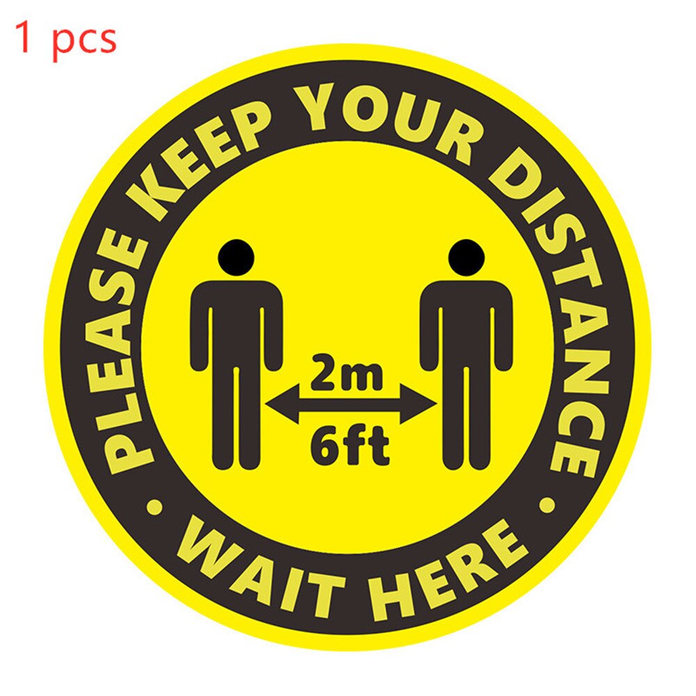 Social Distance Floor Stickers Non-Slip Waterproof Self Adhesive Floor Signs Stickers for Hospital Shopping Malls Bathroom Publi: B 1PC