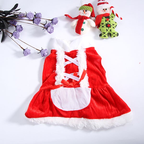 Husdjursvalp hund julklänning jul hoodie kappa jultomten klänning kläder hundkläder xxs-l: B / L