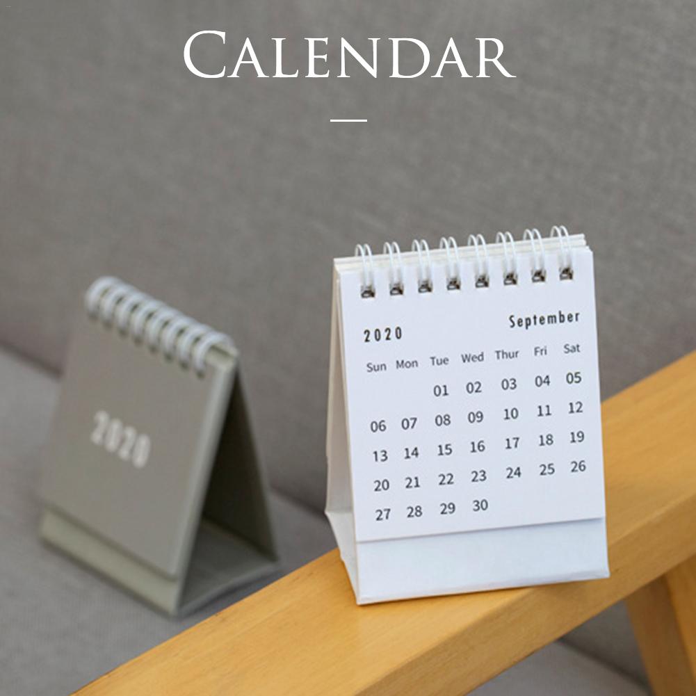 Simple Cute Mini Small Solid Color Desktop Calendar Coil Schedule Desk Table Dates Reminder Timetable Planner