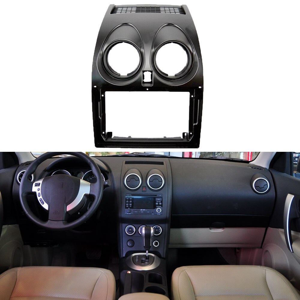 For nissan qashqai gps navigation 2 din monteringsdeksel bilstereo radio dvd fascias dash panel plate trim kit cover