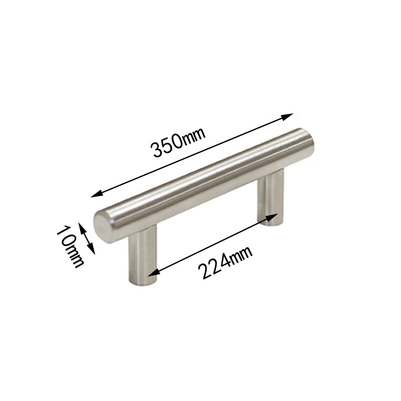 Diameter 10mm Stainless Steel Kitchen Door Cabinet T Bar Handle Pull Knob Door Pull Handle Stainless Door Handle With Screws: 224mm