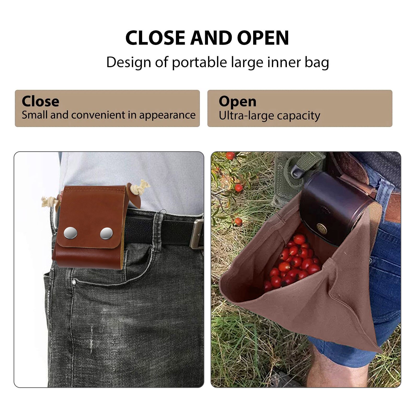 NIKOU Picking Bag Outdoor Mushroom Picking Bag Large Capacity Foldable Shopping Bag, Multicolour, M, Modern - View #6