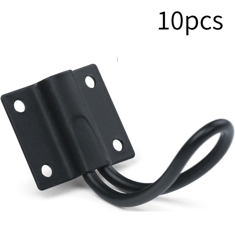 10Pack Rustic Entryway Hooks of Black Wall Mounted Vintage Double Coat Hangers with Large Metal Screws Included