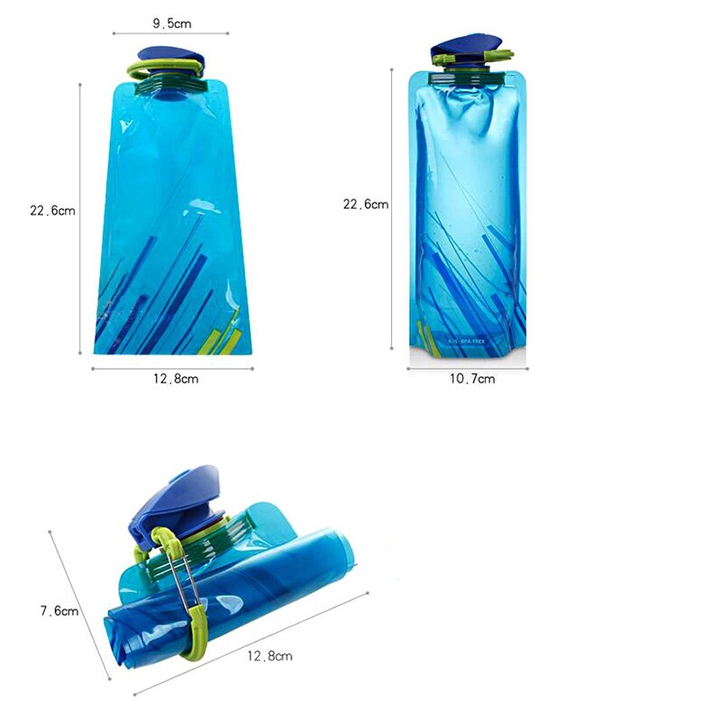 CRUSHONU Tragbare Ultraleicht Faltbare Silikon Wasser Tasche Flasche Tasche draussen Sport Liefert Wandern Camping Weiche Glaskolben Wasser Tasche