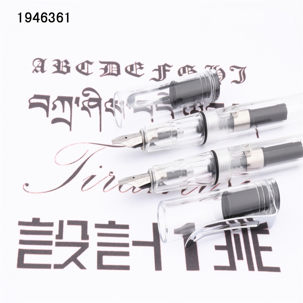 Jinhao 874 läpinäkyvä valkoinen goottilainen rinnakkain taide kukka vartalotaide litteä kärki vinyyli tiibetin arabia opiskelija toimisto mustekynä