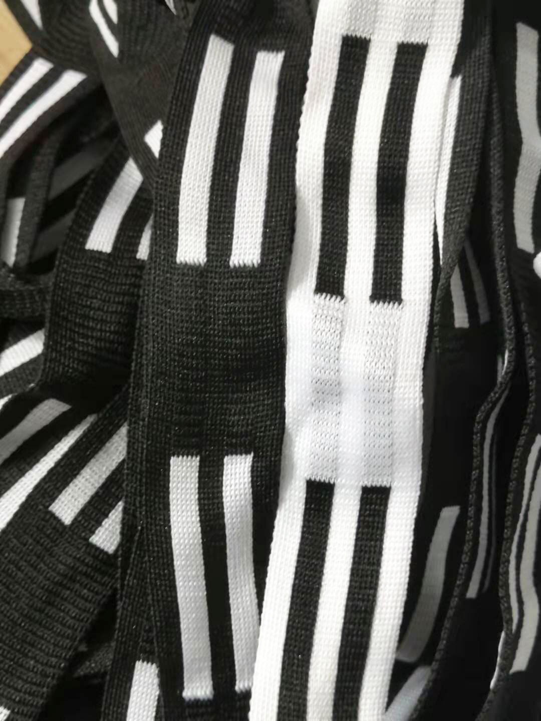 3m 25mm preto branco listra fitas diy vestuário costurar accessorie malha horizontal puxa tricô calças vestido lateral tecido de roupas